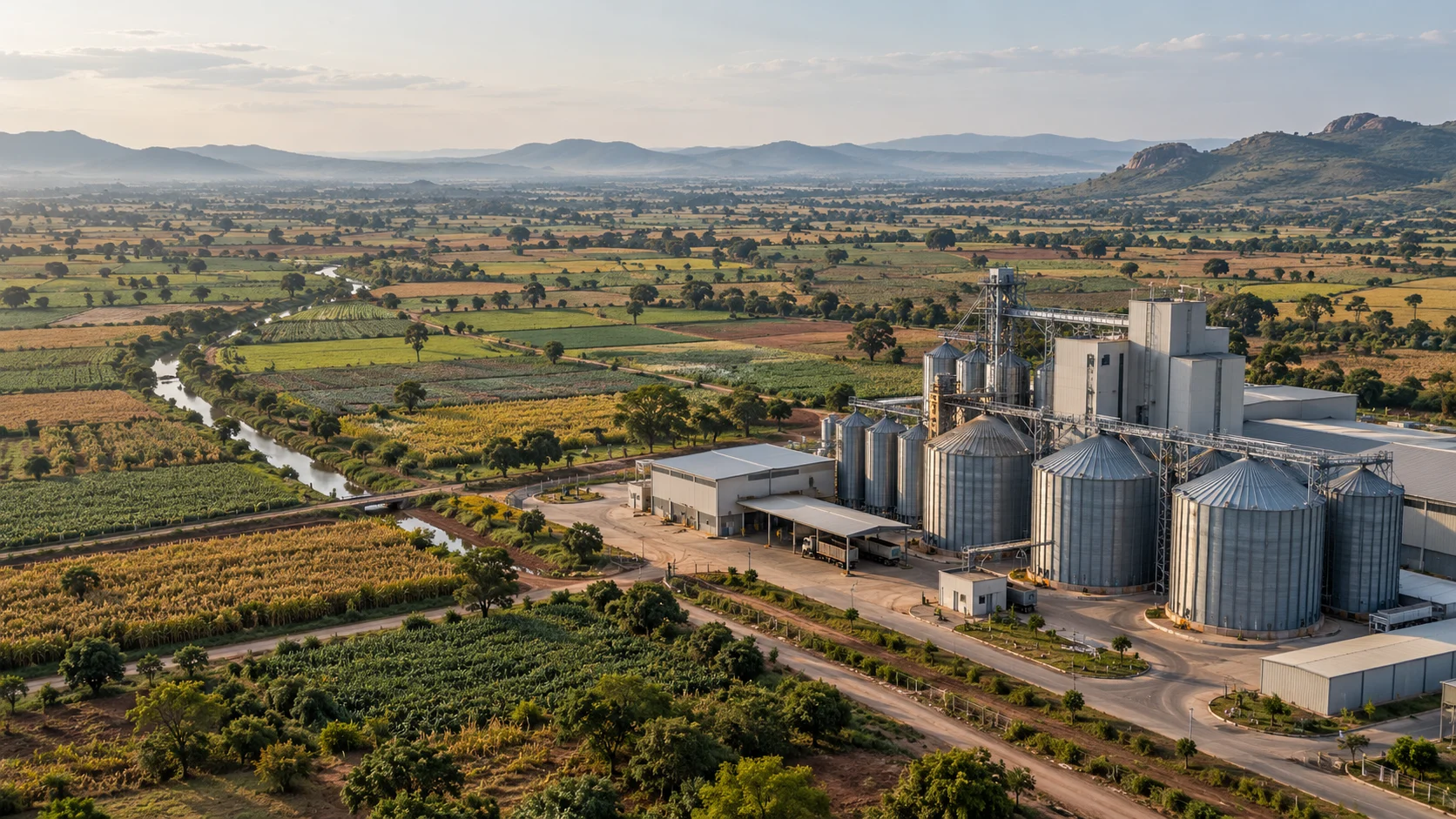 agricultural processing facility and sourcing landscape.